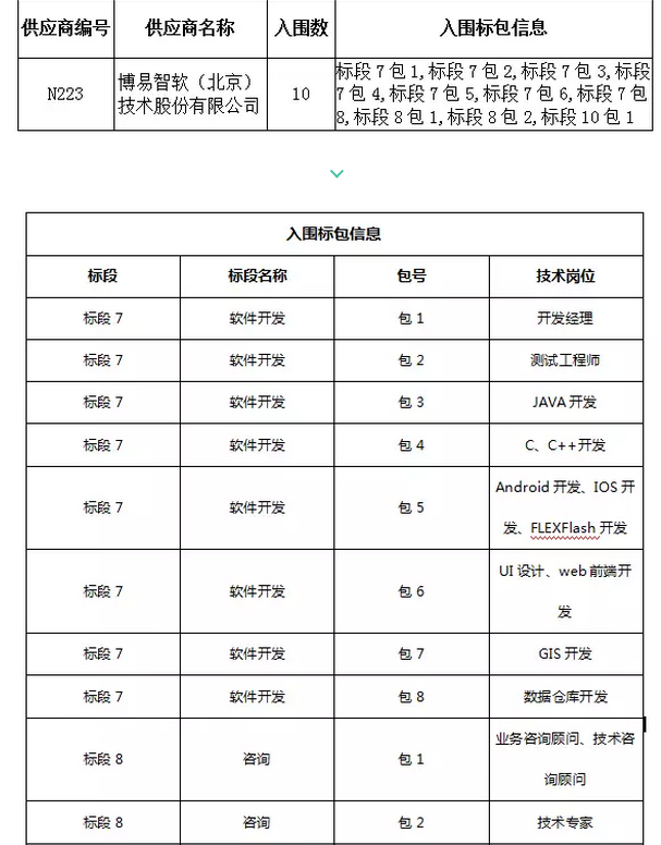 国网信息2017服务外包框架采购博易股份中标10项